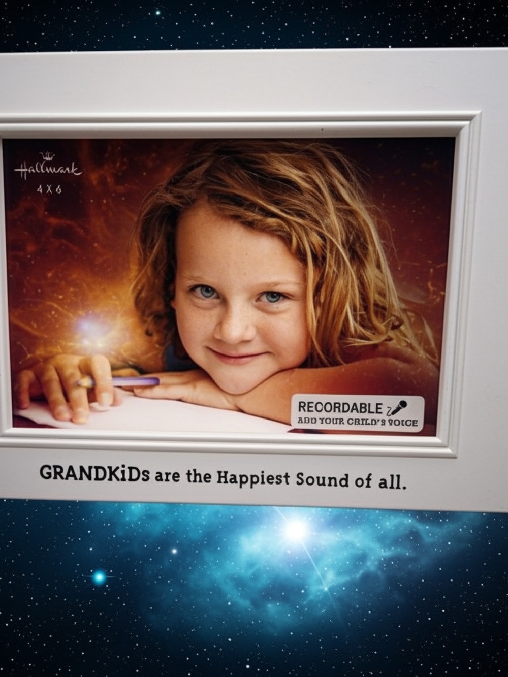 Hallmark 4x6 White Photo Frame "GRANDKIDS are the Happiest Sound of all."